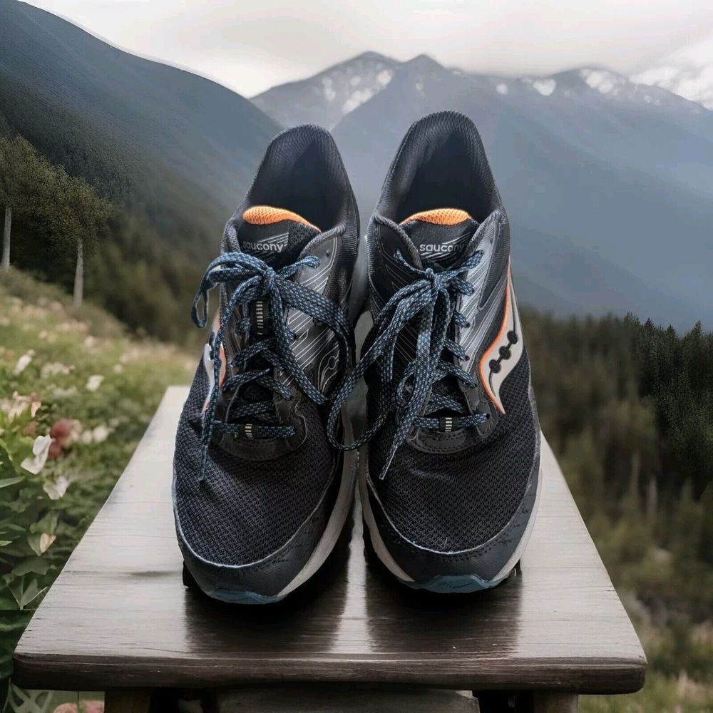 Saucony Cohesion Black Grey Orange‎ Men Trail Running Shoes S20702 -05 Sz 10W